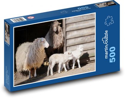 Ovce - dobytek, jehňata - puzzle 500 dílků
