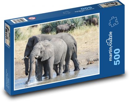 Elefanten - Afrika, Tierwelt - Puzzle - 500 Teile