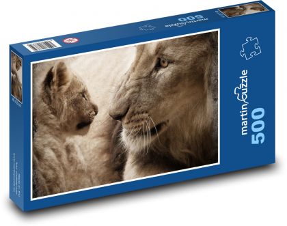 Lev - lev, mláďa - Puzzle 500 dielikov, rozmer 46x30 cm 