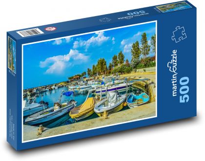 Rybársky prístav - lode, more - Puzzle 500 dielikov, rozmer 46x30 cm 