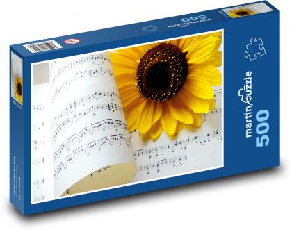 Słoneczniki - letnie piosenki, notatki - Puzzle 500 elementów, rozmiar 46x30 cm
