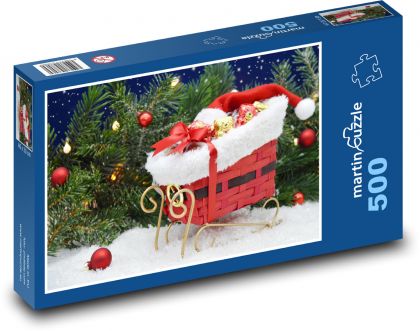 Christmas theme - christmas, sleigh - Puzzle of 500 pieces, size 46x30 cm 