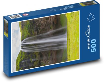 Vodopád - příroda, Island - Puzzle 500 dílků, rozměr 46x30 cm