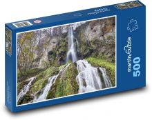 Vodopád v lese - řeka, příroda Puzzle 500 dílků - 46 x 30 cm