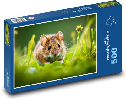 Myš - hlodavec, zvíře - Puzzle 500 dílků, rozměr 46x30 cm