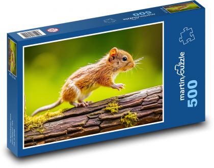 Mysz na gałęzi - gryzoń, zwierzę - Puzzle 500 elementów, rozmiar 46x30 cm