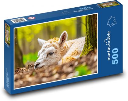Alpaka - zvíře, jaro - Puzzle 500 dílků, rozměr 46x30 cm