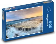 More - vodopád, východ slnka Puzzle 500 dielikov - 46 x 30 cm 