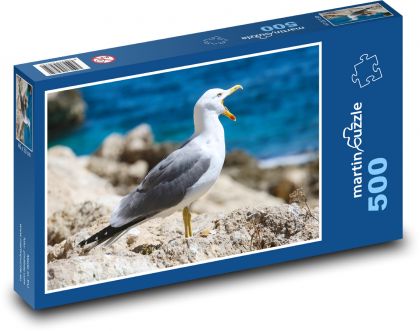 Racek - pták, pobřeží - puzzle 500 dílků