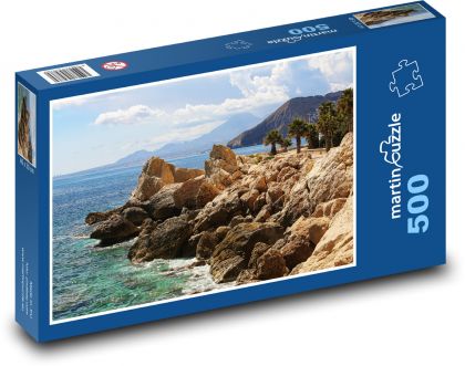 Pobrežie - skaly, pláž - Puzzle 500 dielikov, rozmer 46x30 cm 