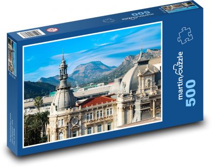 Španělsko - hory, přístavní město  - Puzzle 500 dílků, rozměr 46x30 cm
