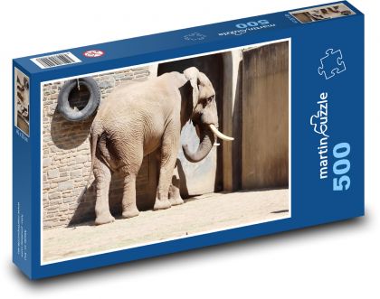 Africký slon - veľké zviera, zoo - Puzzle 500 dielikov, rozmer 46x30 cm 