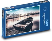 Loď - jezero, krajina Puzzle 500 dílků - 46 x 30 cm