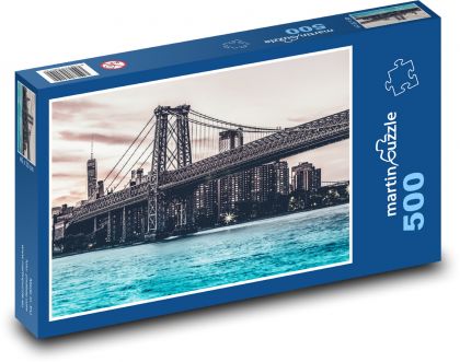 Most - rieka, mesto - Puzzle 500 dielikov, rozmer 46x30 cm 