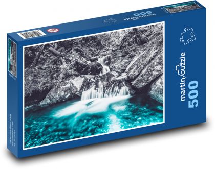 Waterfall - river, landscape - Puzzle of 500 pieces, size 46x30 cm 