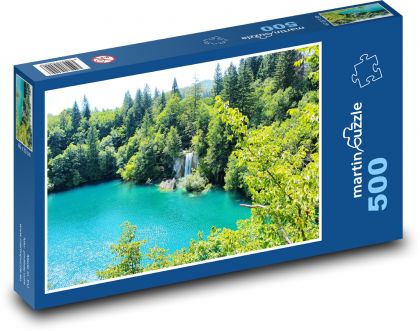 Jezero - Plitvice, Chorvatsko - Puzzle 500 dílků, rozměr 46x30 cm