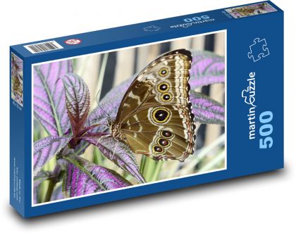 Motýľ - hmyz, rastliny - Puzzle 500 dielikov, rozmer 46x30 cm 