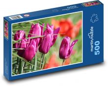 Pink tulip - flower, garden Puzzle of 500 pieces - 46 x 30 cm 