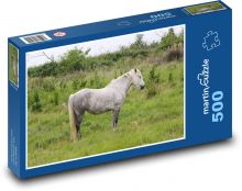 Divoký kůň - Camargský kůň, Francie  Puzzle 500 - 46x30 cm