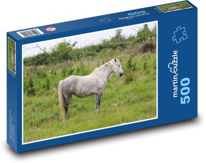 Divoký kůň - Camargský kůň, Francie  - Puzzle 500 dílků, rozměr 46x30 cm