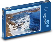 Gullfoss - vodopád, řeka  Puzzle 500 - 46x30 cm
