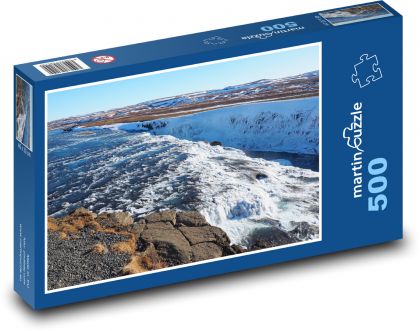 Gullfoss - waterfall, Iceland - Puzzle of 500 pieces, size 46x30 cm 