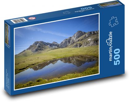 Hory - jezero, příroda - Puzzle 500 dílků, rozměr 46x30 cm