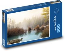 Les v mlze - příroda, jezero Puzzle 500 - 46x30 cm