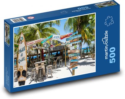 Willemstad - pláž, bar - Puzzle 500 dílků, rozměr 46x30 cm