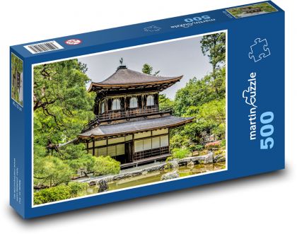 Japonsko - chrám, Ginkaku-Ji - Puzzle 500 dielikov, rozmer 46x30 cm 