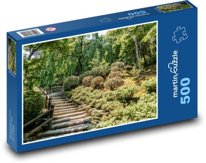 Botanická zahrada - dřevěné schody, příroda - puzzle 500 dílků