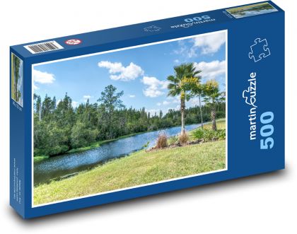 Florida - rybník, palmy - Puzzle 500 dílků, rozměr 46x30 cm