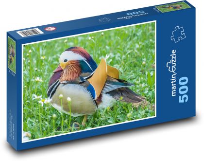 Kaczka mandarynka - zwierzę, ptak - Puzzle 500 elementów, rozmiar 46x30 cm