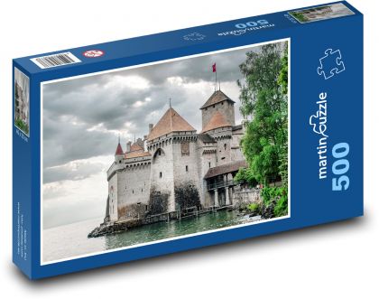 Switzerland - castle, lake - Puzzle of 500 pieces, size 46x30 cm 