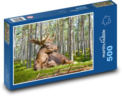 Los - poroże, Szwecja - Puzzle 500 elementów, rozmiar 46x30 cm