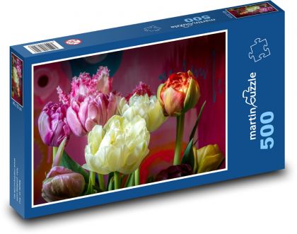 Tulipány - květiny, zahrada - puzzle 500 dílků
