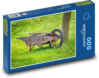 Vozík - zahrada, kolečko - Puzzle 500 dílků, rozměr 46x30 cm