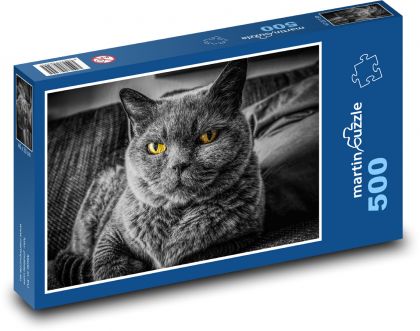 British Shorthair Cat - Puzzle of 500 pieces, size 46x30 cm 
