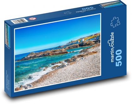 Kamenná pláž - moře, útesy - Puzzle 500 dílků, rozměr 46x30 cm