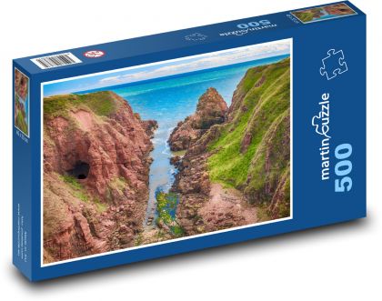 Skaliste klify - plaża, morze - Puzzle 500 elementów, rozmiar 46x30 cm
