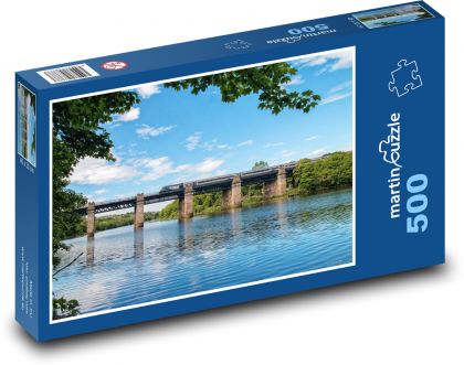 Řeka - most, vlak - Puzzle 500 dílků, rozměr 46x30 cm