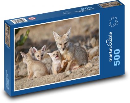 Líšky - zvieratá, mláďatá - Puzzle 500 dielikov, rozmer 46x30 cm 