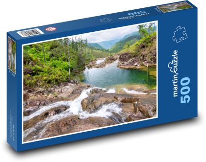 Waterfalls - rapids, river - Puzzle of 500 pieces, size 46x30 cm 
