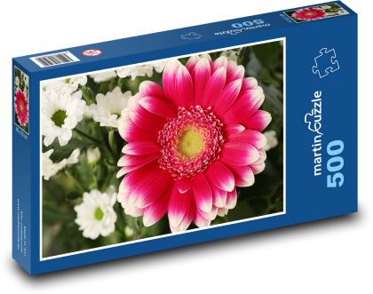 Gerbera - květina, květ - Puzzle 500 dílků, rozměr 46x30 cm