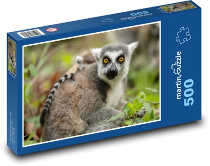 Lemur - matka a mládě, zvíře - Puzzle 500 dílků, rozměr 46x30 cm
