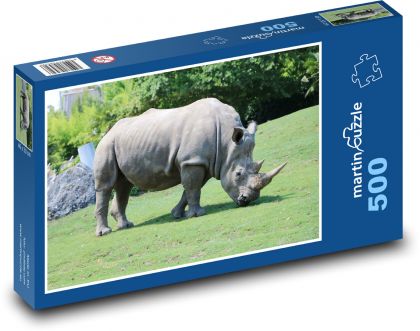 Nosorožec - zvíře, Afrika  - Puzzle 500 dílků, rozměr 46x30 cm