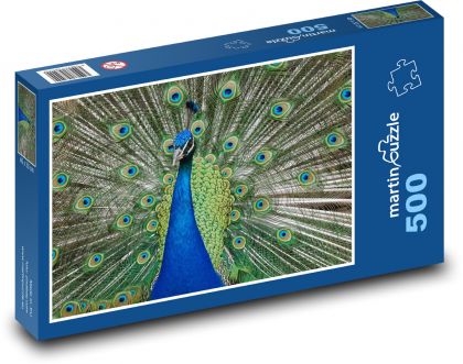 Páv - zviera, pávie perie - Puzzle 500 dielikov, rozmer 46x30 cm 