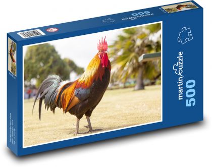 Rooster - animal, poultry - Puzzle of 500 pieces, size 46x30 cm 
