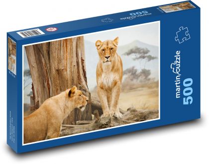 Lwica - zwierzę, ssak - Puzzle 500 elementów, rozmiar 46x30 cm