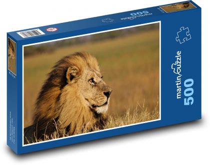 Lev - král džungle, savec - Puzzle 500 dílků, rozměr 46x30 cm